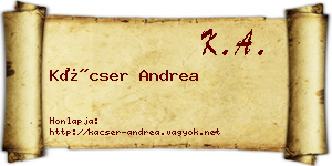 Kácser Andrea névjegykártya