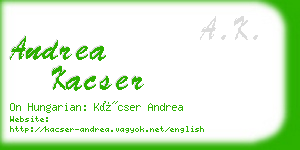 andrea kacser business card